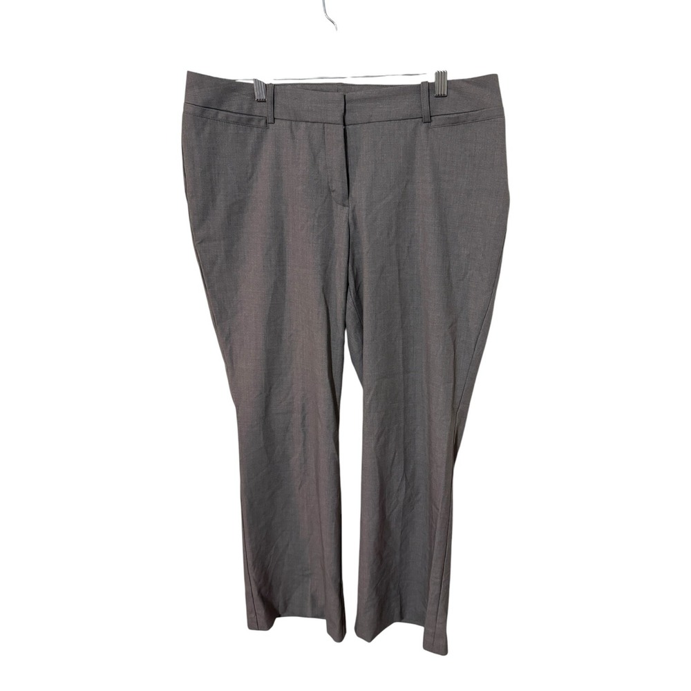 Worthington Petite Women 12P Gray Dress Pants Straight Leg Stretch Work Trousers